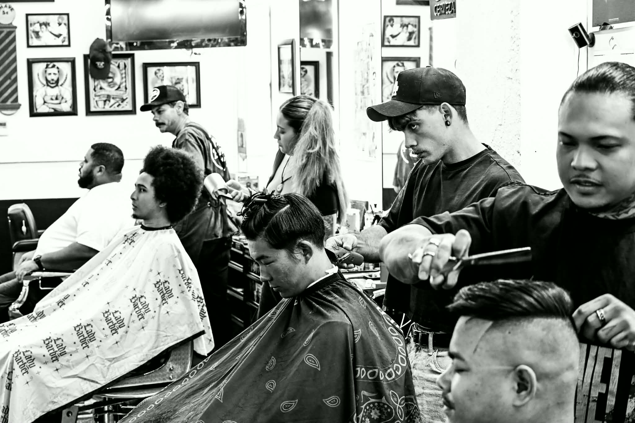 Inside Vintage Barbershop with vintage decor