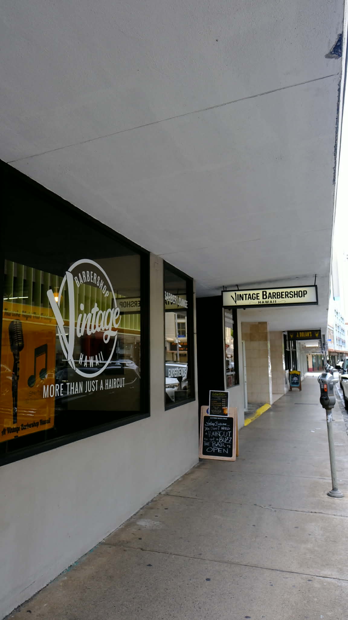 Exterior of Vintage Barbershop Bar and Coffee Hawaii — barbershop near me Honolulu