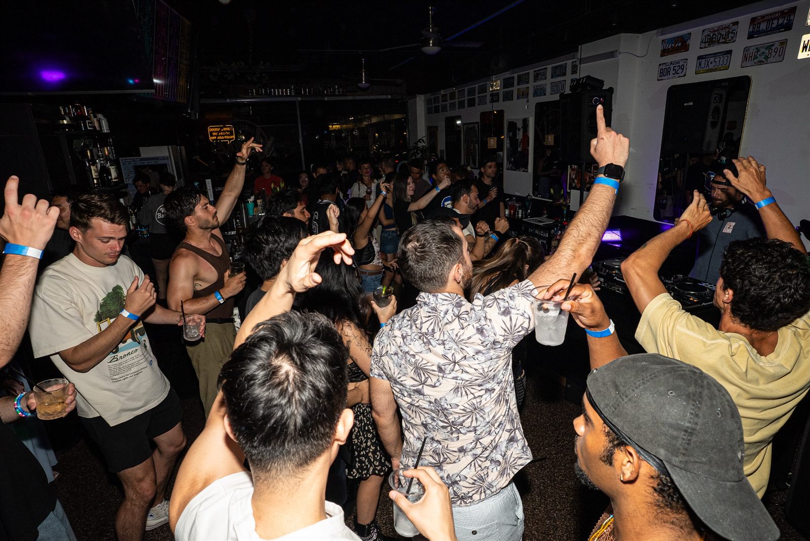 Dance floor at Vintage Barbershop Bar and Coffee DJ night in Honolulu