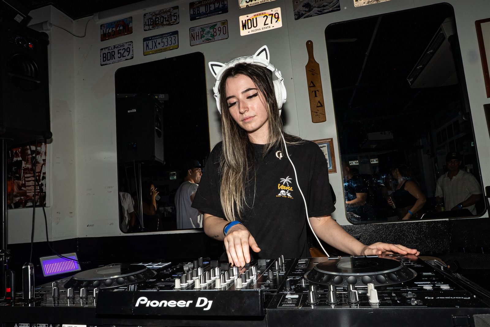 DJ booth at Vintage Barbershop Bar and Coffee event in Downtown Honolulu