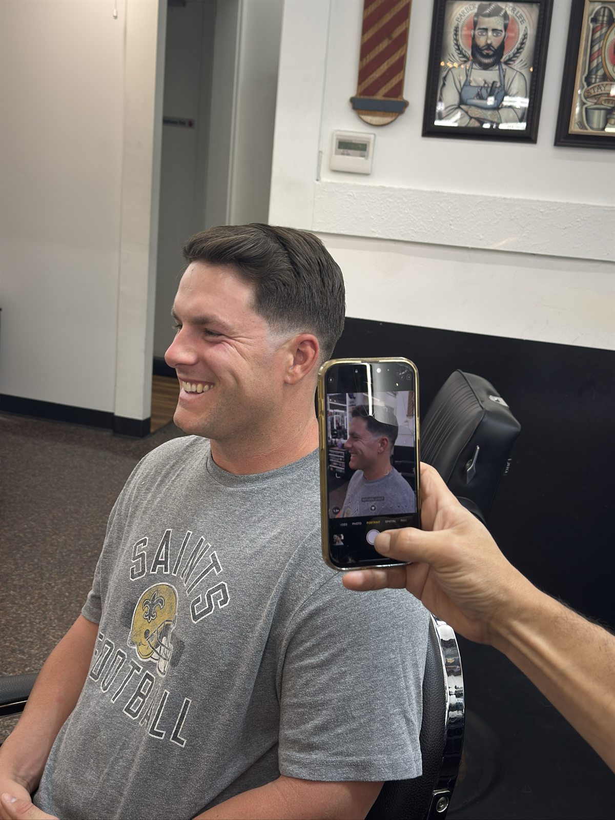 Finished men's fade haircut at Vintage Barbershop Honolulu