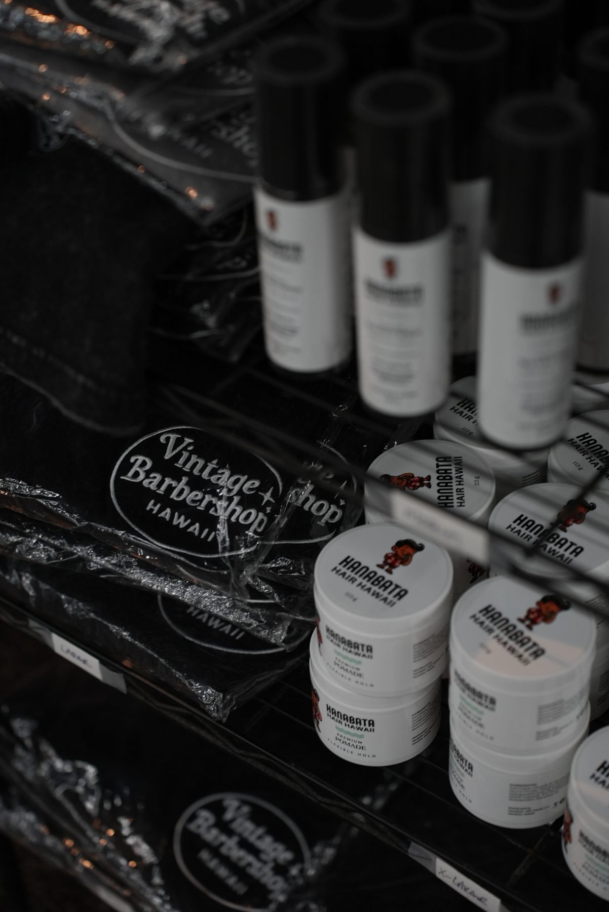 Vintage Barbershop Honolulu hair products and styling pomade used after men's haircuts
