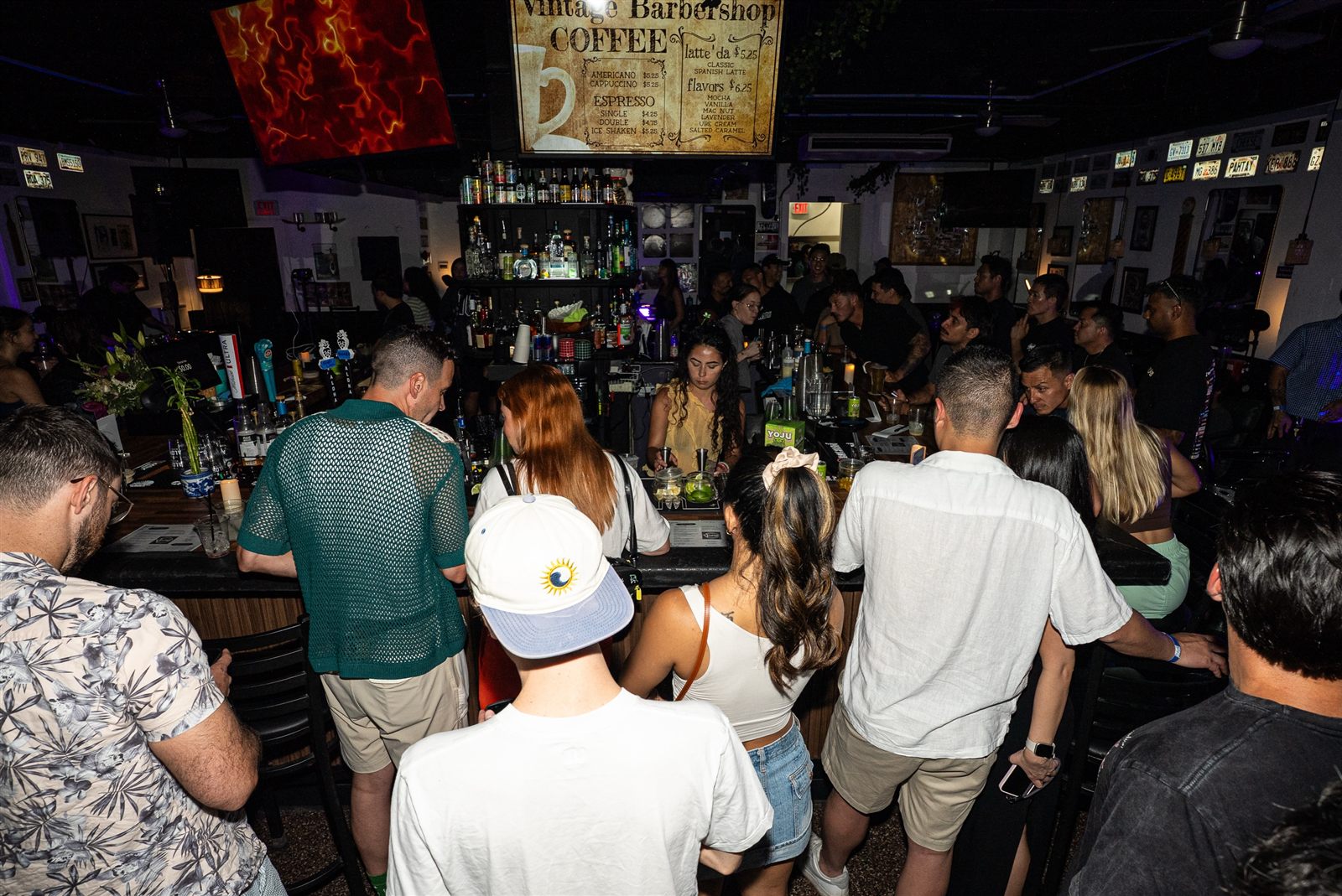 Saturday DJ night crowd at Vintage Barbershop Bar and Coffee Downtown Honolulu