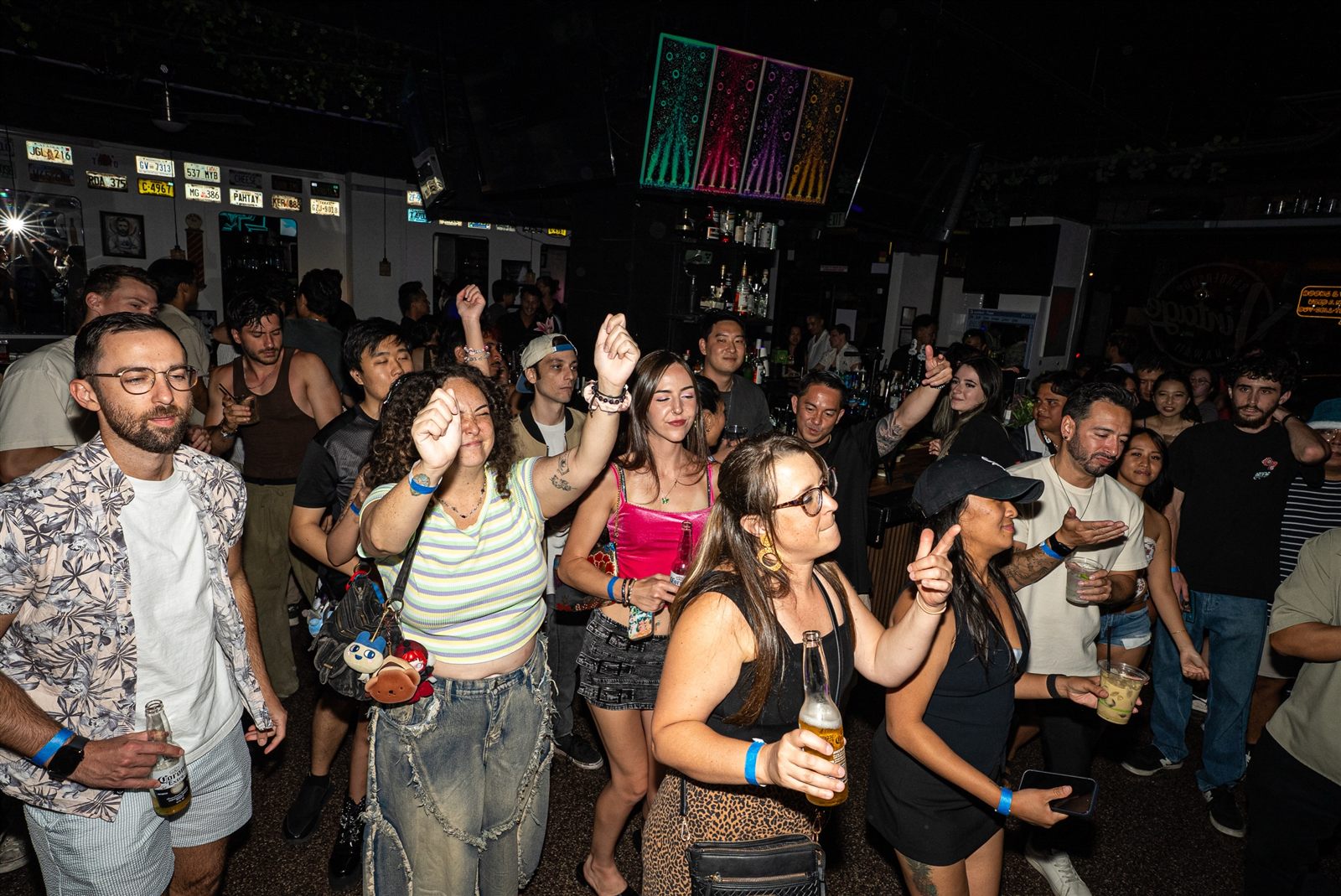 Saturday night crowd dancing at Vintage Barbershop Bar and Coffee Honolulu